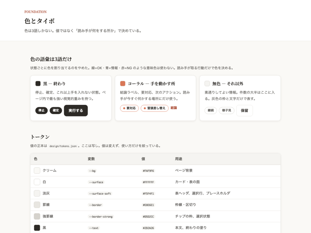 色とタイポのプレビュー